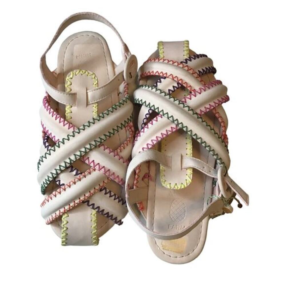 FARM Rio Zigzag Stitch Sandal Rainbow Pattern Tropical Beach - Picture 3 of 6